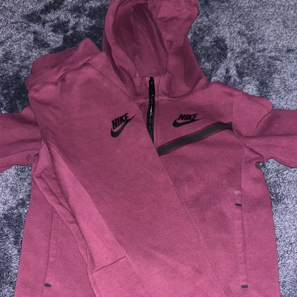 Nike Burgundy Tracksuit with Black Accents